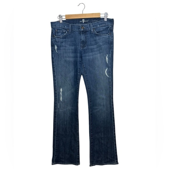 7 For All Mankind | Bootcut Jeans | Distressed | Medium Wash |Size 29 U075VJ080U - Picture 1 of 7